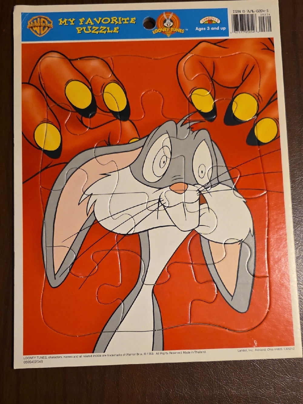 Warner Bros. Bugs Bunny Puzzle Print - Red, Gray, White, Yellow